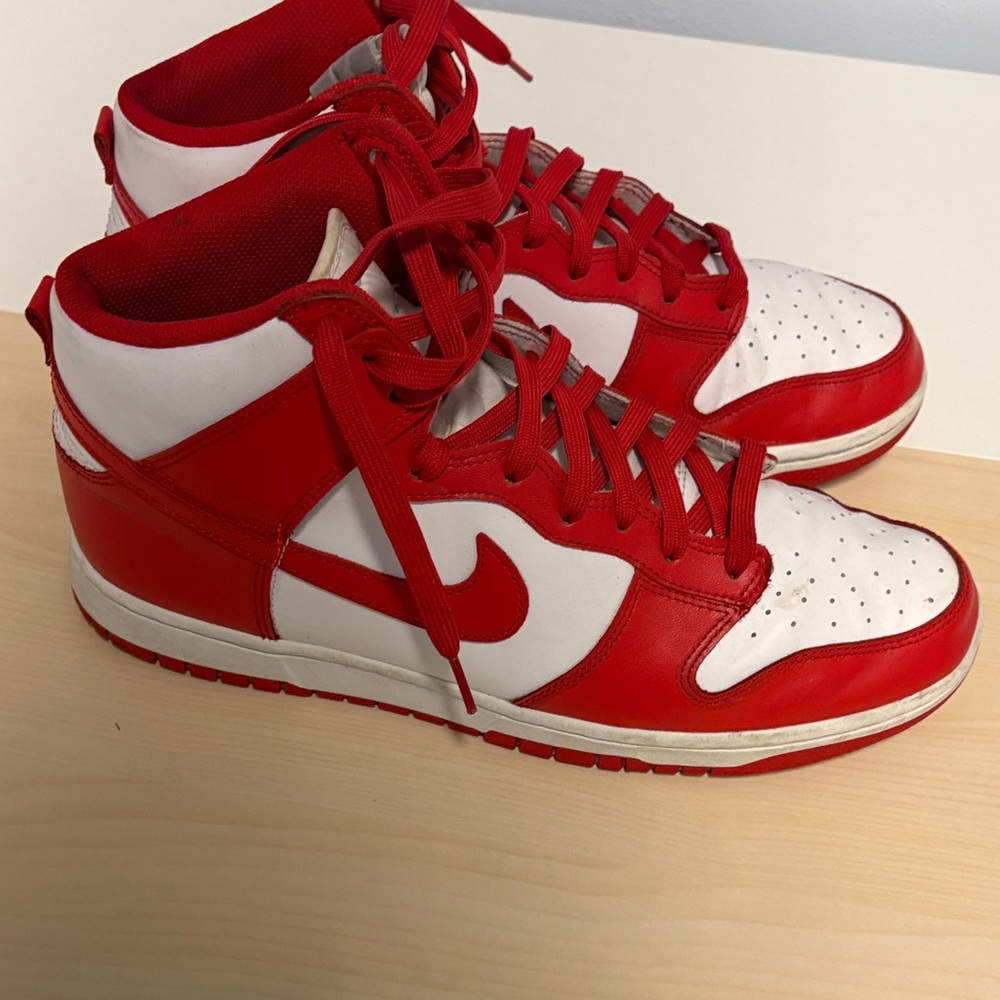 Men’s Red and white high top dunks